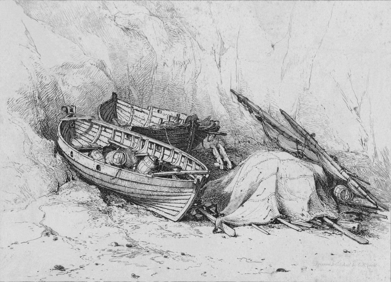 على الشاطئ في كرومر ، c1828. بواسطة إدوارد ويليام كوك