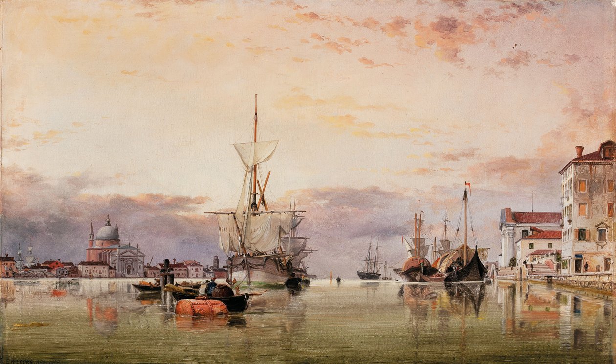 The Canale della Giudecca with the Redentore Beyond، 1863 بواسطة إدوارد ويليام كوك