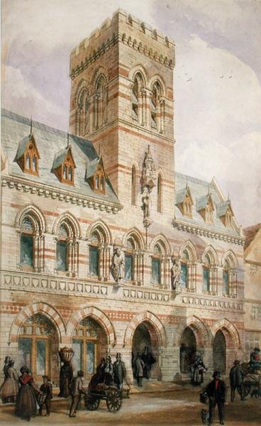 Congleton Town Hall (ألوان مائية على ورق) بواسطة إدوارد ويليام جودوين