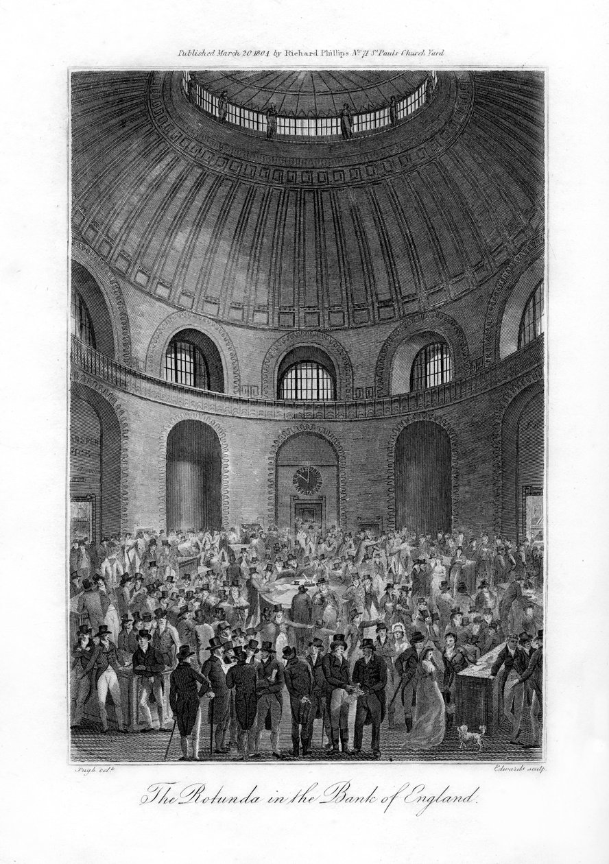 ال روتوندا في بنك إنجلترا ، لندن ، 1804. بواسطة إدواردز
