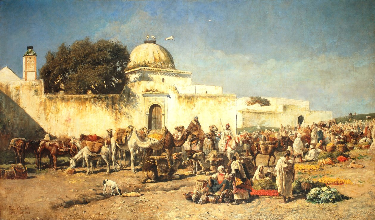مشهد السوق في موكادور ، 1881 بواسطة إدوين لورد ويكس