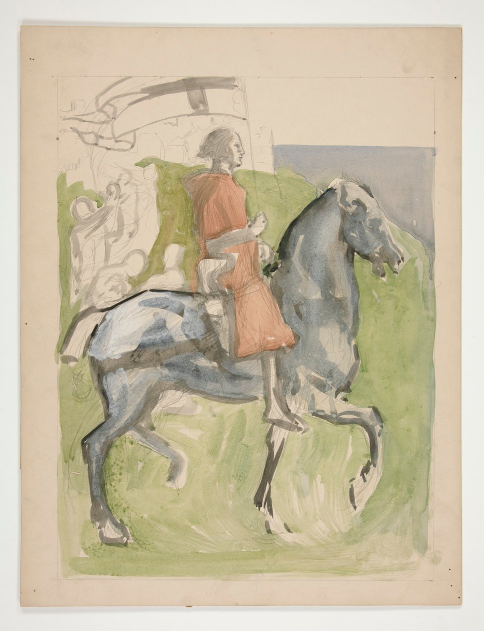 يغادر Galahad ، دراسة عن The Quest of the Holy Grail (سلسلة من خمسة عشر لوحة لمكتبة بوسطن العامة ، اكتملت في عام 1901) بواسطة إدوين أوستن أبي