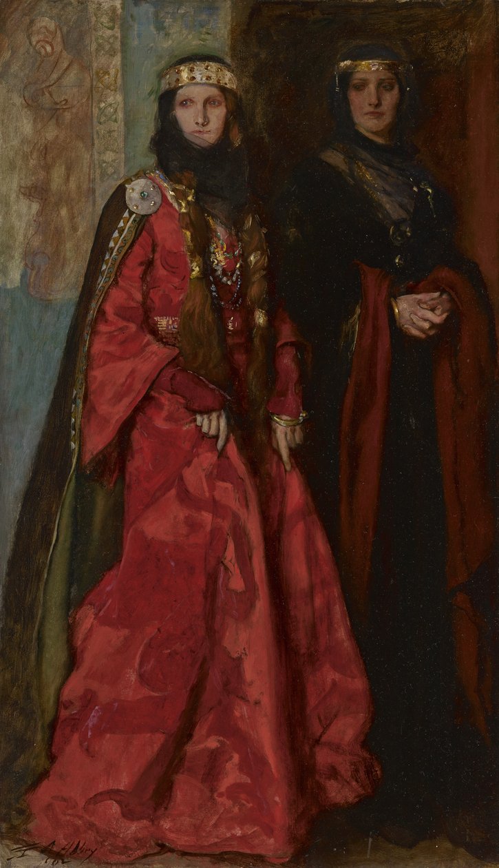 Goneril and Regan in King Lear Act I Scene I، 1902 بواسطة إدوين أوستن أبي