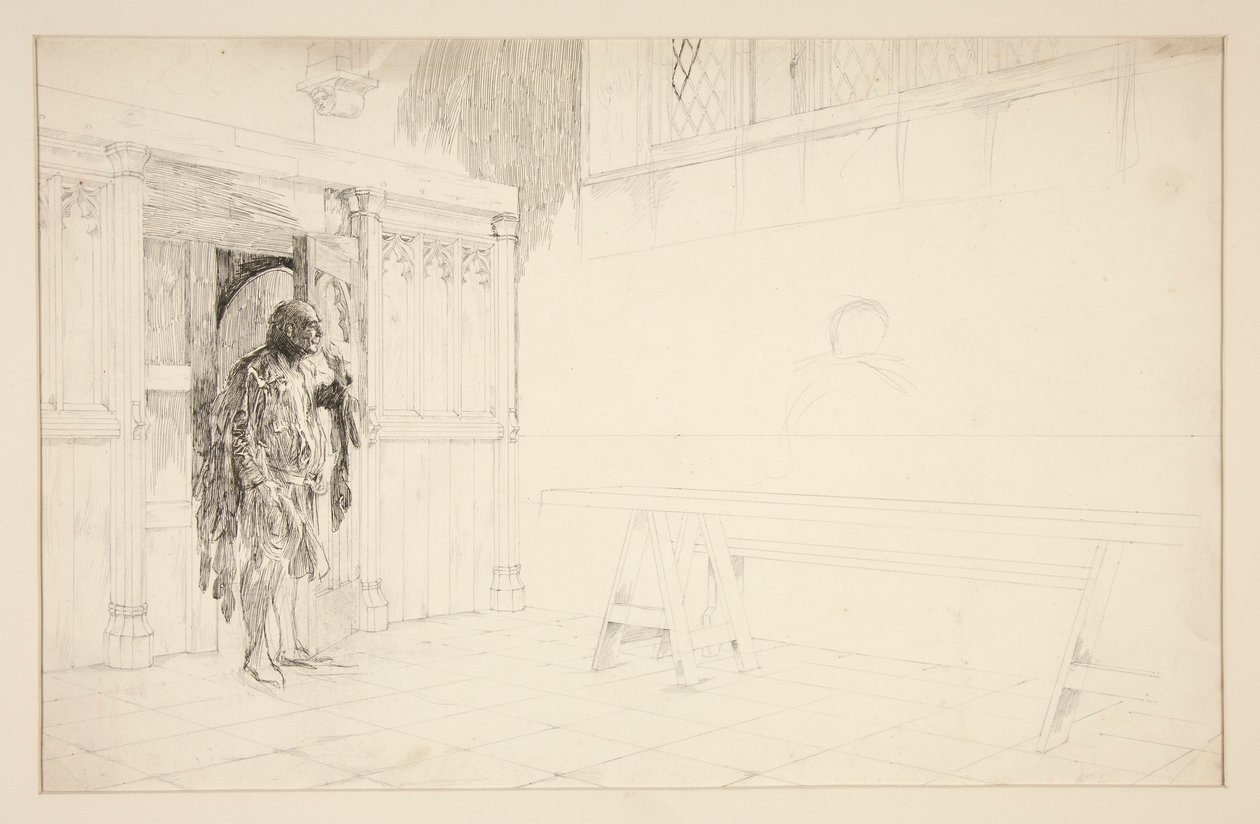 رسم أولي لـ Merry Wives of Windsor بواسطة إدوين أوستن أبي