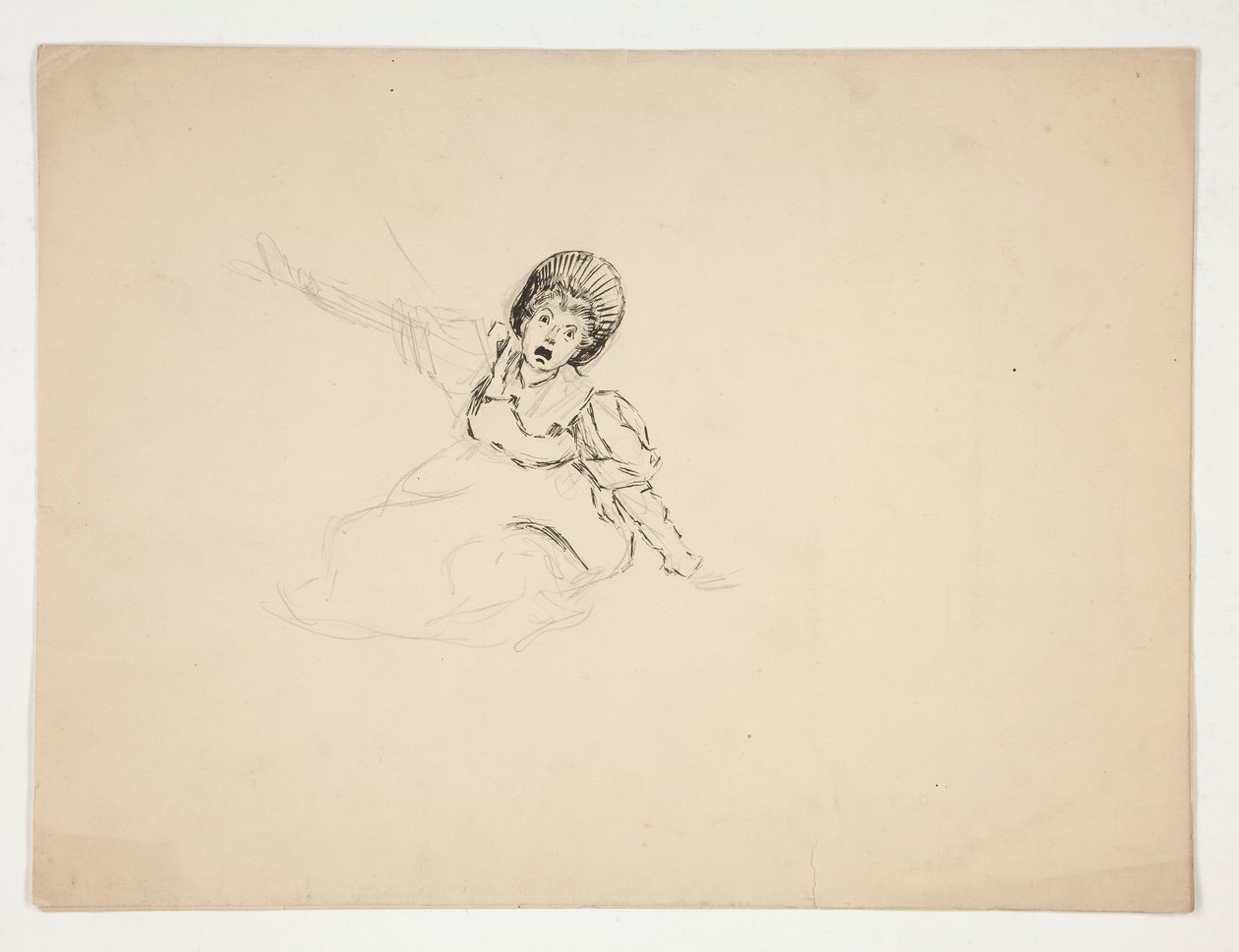 امرأة تصرخ (دراسة لـ .3439) ، رسم تخطيطي لـ The Lay of the Lobster بواسطة إدوين أوستن أبي