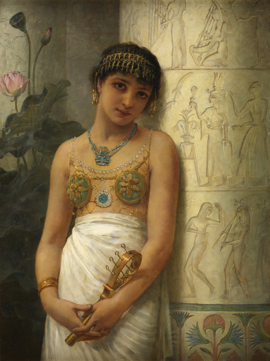 فتاة مصرية مع سيستروم ، 1886 بواسطة إدوين لونجسدن لونج