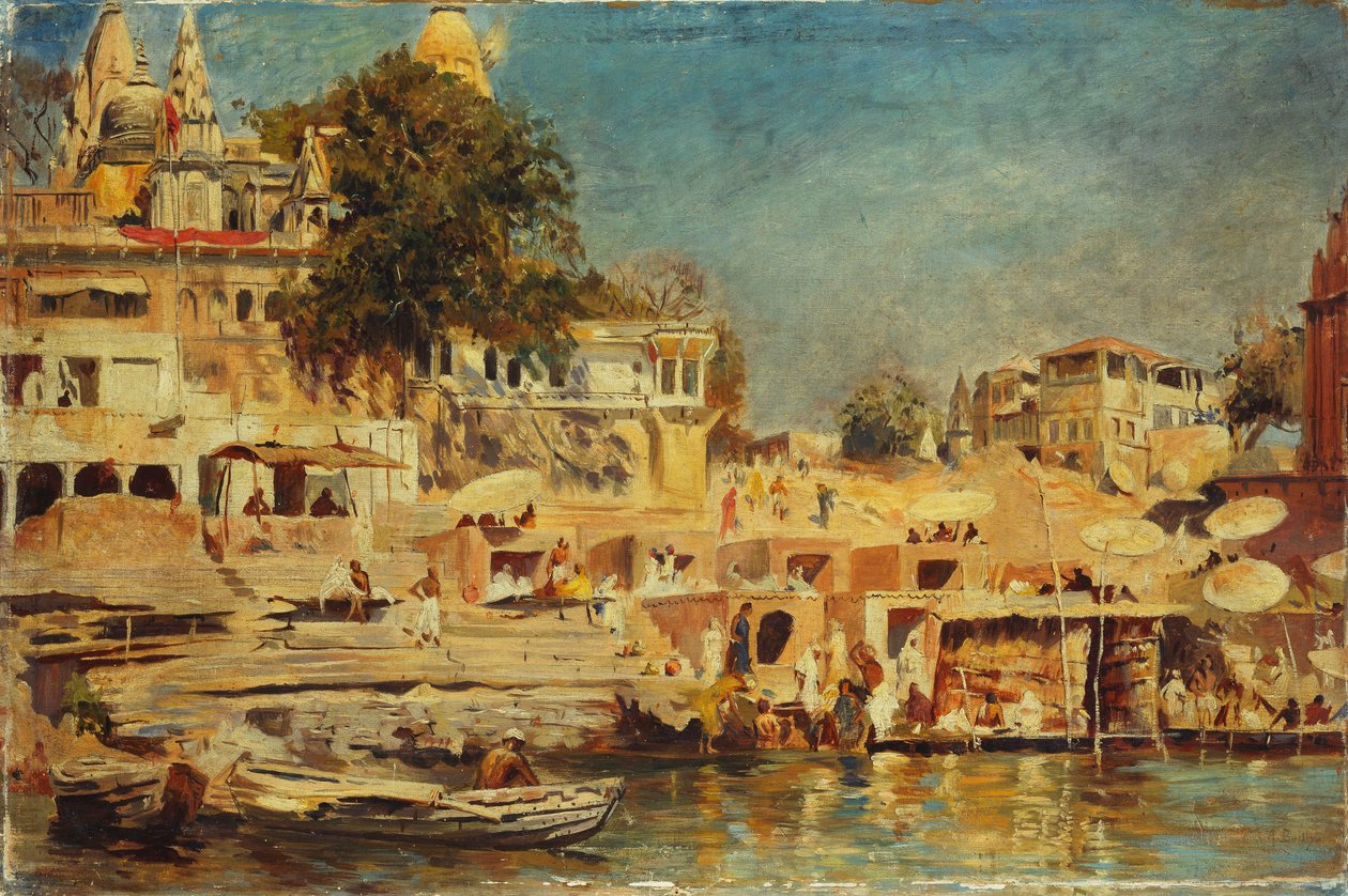 منظر لـ Ghats في Benares ، 1873 بواسطة إدوين لورد ويكس