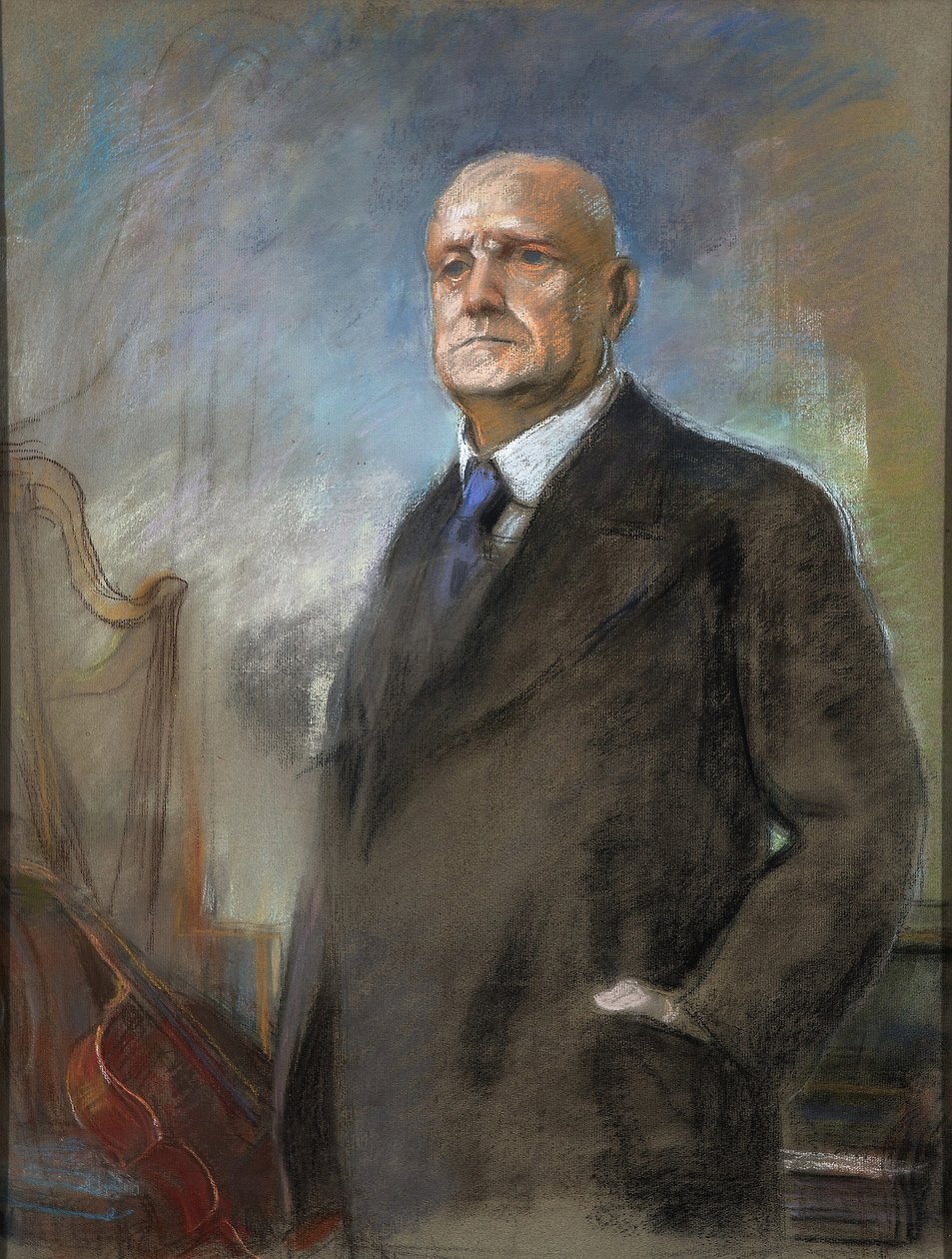جان (يوهان) سيبيليوس (1865-1957) - إيرو جيرنفيلت (1863-1937). باستيل على ورق مقوى الأبعاد: 87x51 سم مجموعة خاصة بواسطة ييرو جارنفيلت