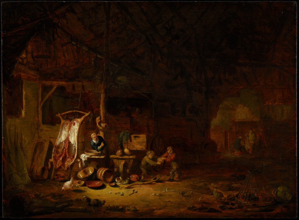 داخل الحظيرة ، 1644 بواسطة Egbert van der Poel