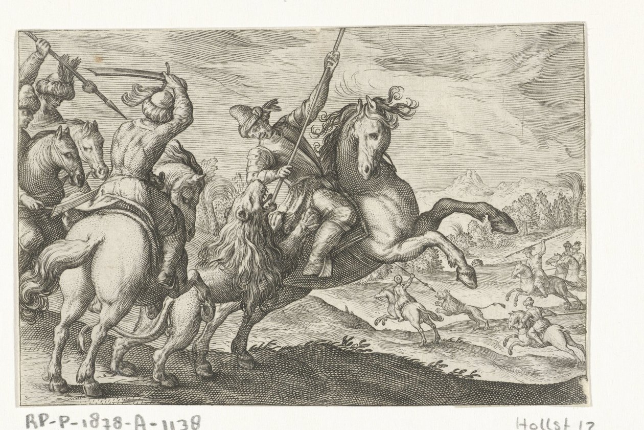 مطاردة الأسد مشاهد الصيد (عنوان المسلسل) Icones Venantum Species Varias Representantes (عنوان السلسلة) بواسطة ايجبرت يانز.