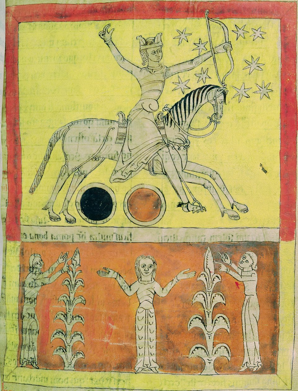 الفارس الأبيض على حصان أبيض يغادر للمعركة ضد الشيطان. صورة مصغرة من شرح "Lorvão Beatus" حول نهاية العالم للقديس يوحنا ، 1189 بواسطة egeas