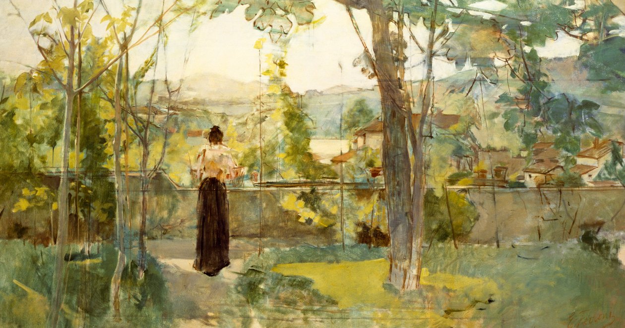 From my garden (in Signa), c.1888 (oil on canvas) بواسطة Egisto Ferroni