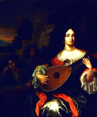 سيدة تعزف على العود مع صبيين إلى جانبها (ليس مثل 31891) بواسطة Eglon Hendrick van der attr. إلى نير