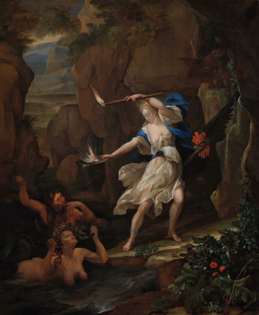 Circe يعاقب Glaucus عن طريق تحويل Scylla إلى وحش Circe Punishing Glaucus عن طريق تحويل Scylla إلى وحش بواسطة Eglon van der Neer