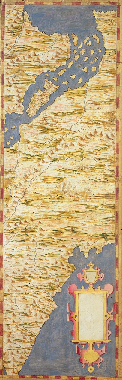 خريطة البرازيل ، من "قاعة الخرائط الجغرافية" ج .1570 بواسطة اجنازيو دانتي