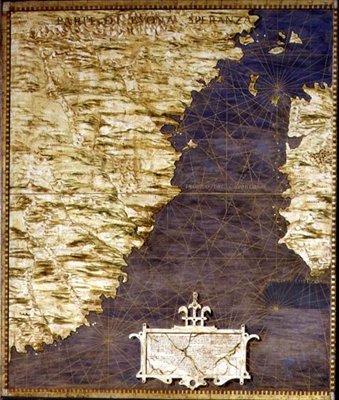 خريطة إفريقيا من "Sala delle Carte Geografiche" (قاعة الخرائط الجغرافية) حوالي 1570 (زيت على لوح) بواسطة اجنازيو دانتي