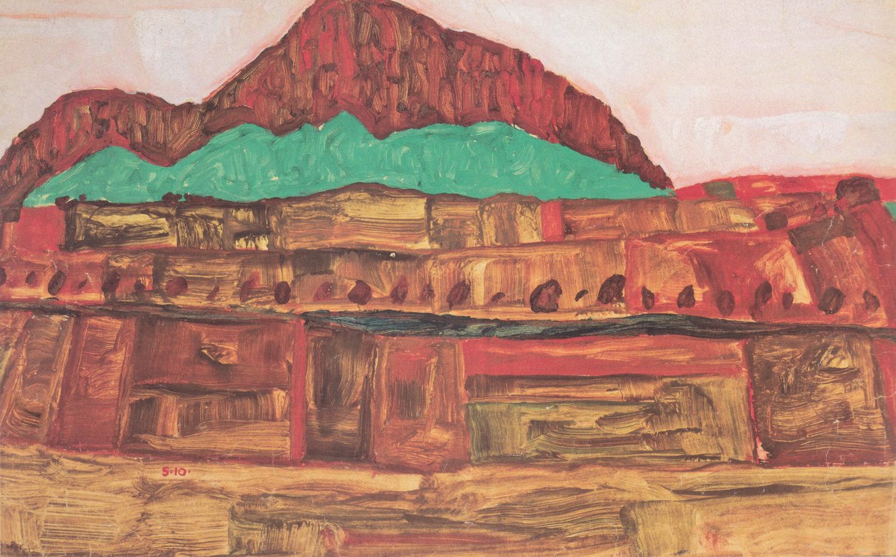 المناظر الطبيعية الجبلية بواسطة ايغون شييل