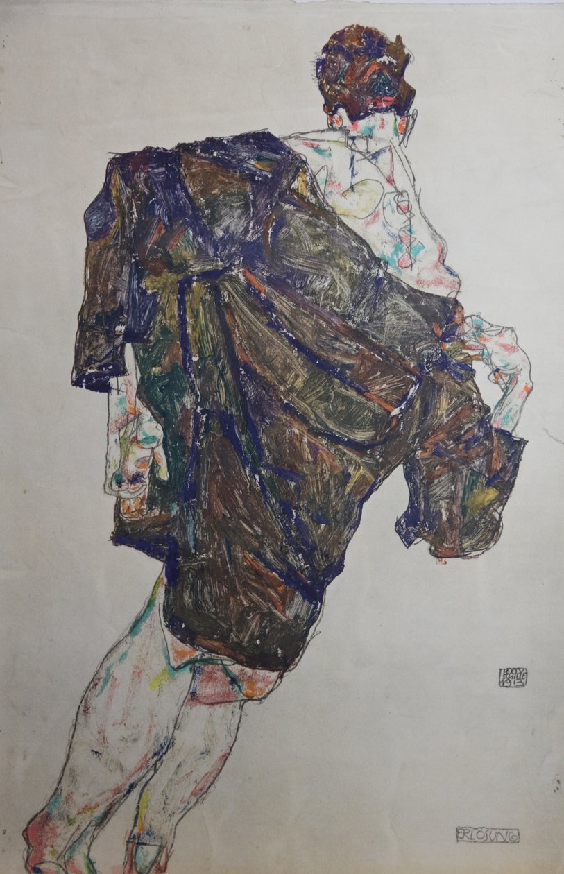 الشكل مع Mantle ، 1913. بواسطة ايغون شييل