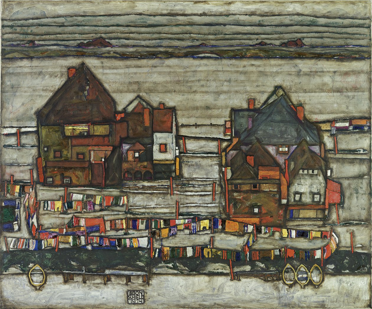 منازل بخطوط غسيل ، 1914 بواسطة ايغون شييل