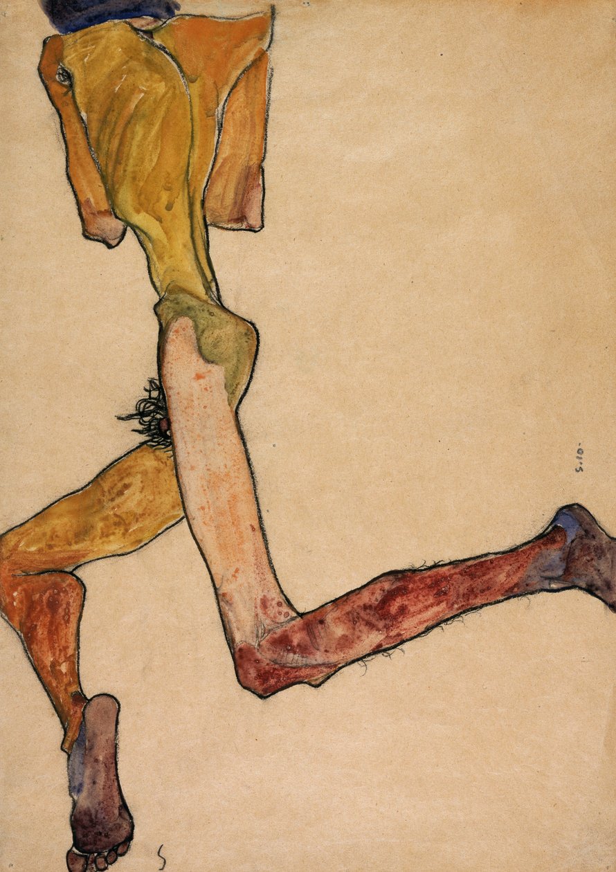 مستلق رجل عاري ، 1910 بواسطة ايغون شييل