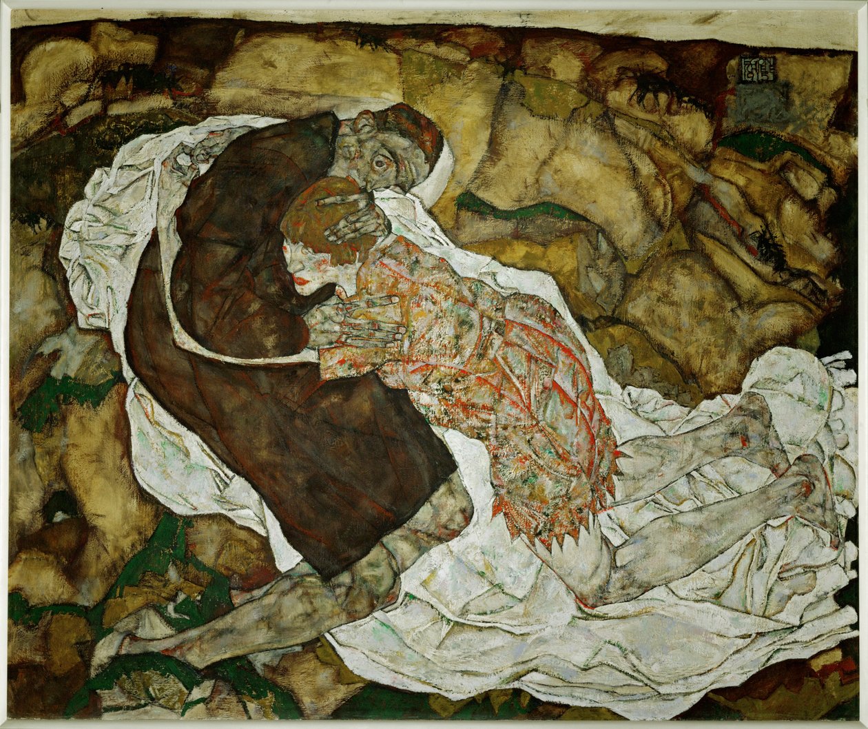 Tod und Maedchen (زيت على قماش) بواسطة ايغون شييل