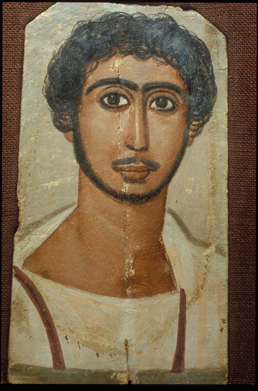صورة لرجل (مرصع على الخشب) بواسطة مصري