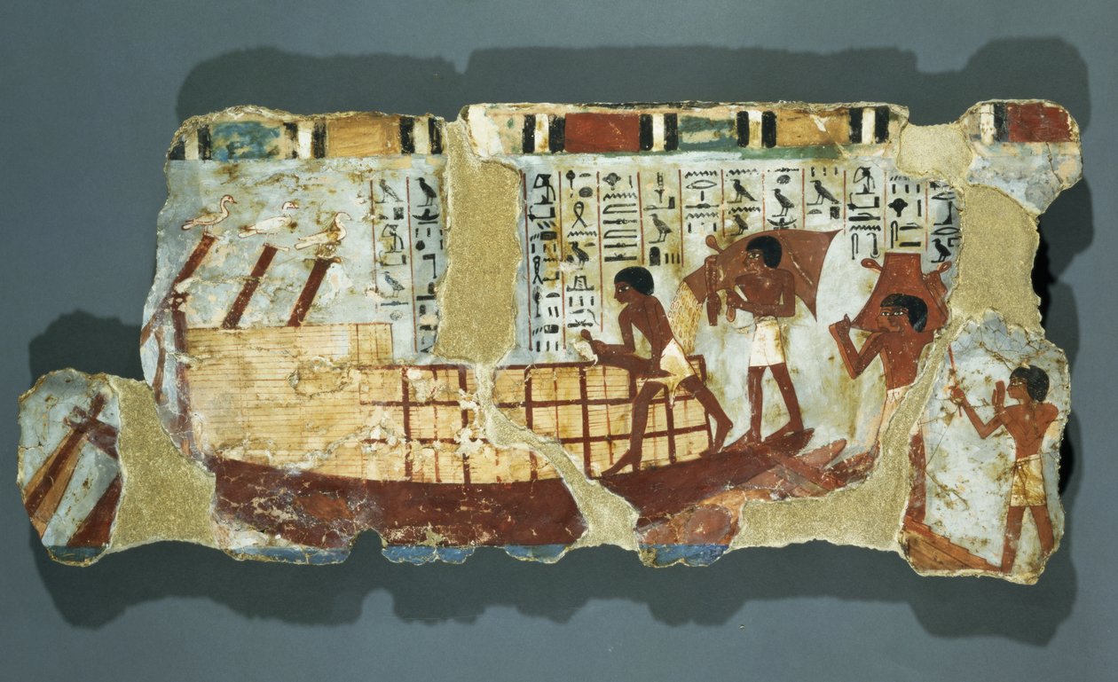 تحميل الحبوب ، من مقبرة أونسو ، شرق طيبة ، المملكة الحديثة (رسم جداري) بواسطة الأسرة الثامنة عشر المصرية