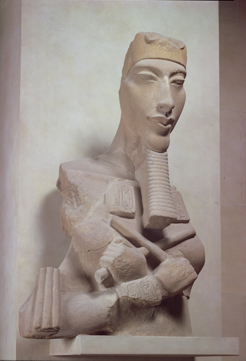 العمود الأوزريدي لأخناتون (1365-1349 قبل الميلاد) من معبد الشمس لأمنوفيس الرابع في الكرنك ، المملكة الحديثة ، حوالي 1350 قبل الميلاد (الطين) بواسطة الأسرة الثامنة عشر المصرية