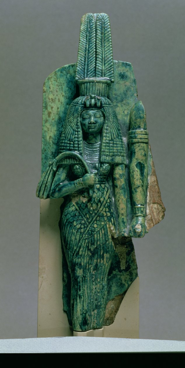 تمثال صغير للملكة تيي ، زوجة أمينوفيس الثالث ، المملكة الحديثة ، c.1391-1353 قبل الميلاد (ستيتايت مزجج) بواسطة الأسرة الثامنة عشر المصرية