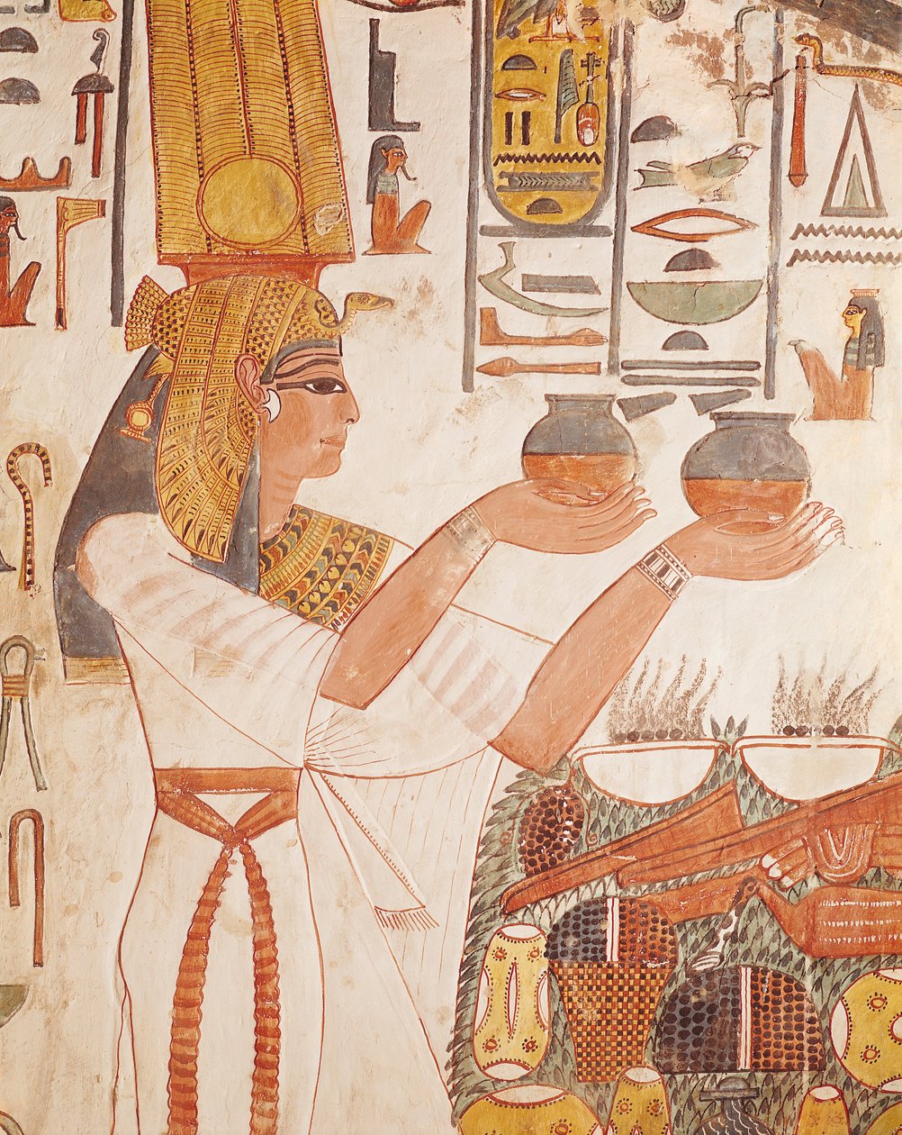 نفرتاري صنع القرابين من مقبرة نفرتاري (لوحة جدارية) بواسطة الأسرة المصرية التاسعة عشرة