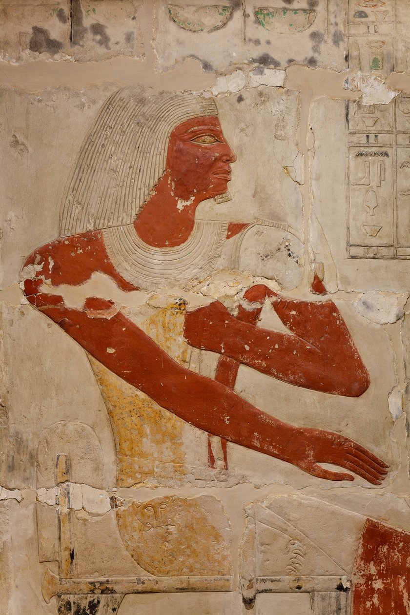 مقبرة مصطبة في بيرنب ، c.2381-2323 قبل الميلاد (الحجر الجيري والطلاء) بواسطة الأسرة الخامسة المصرية