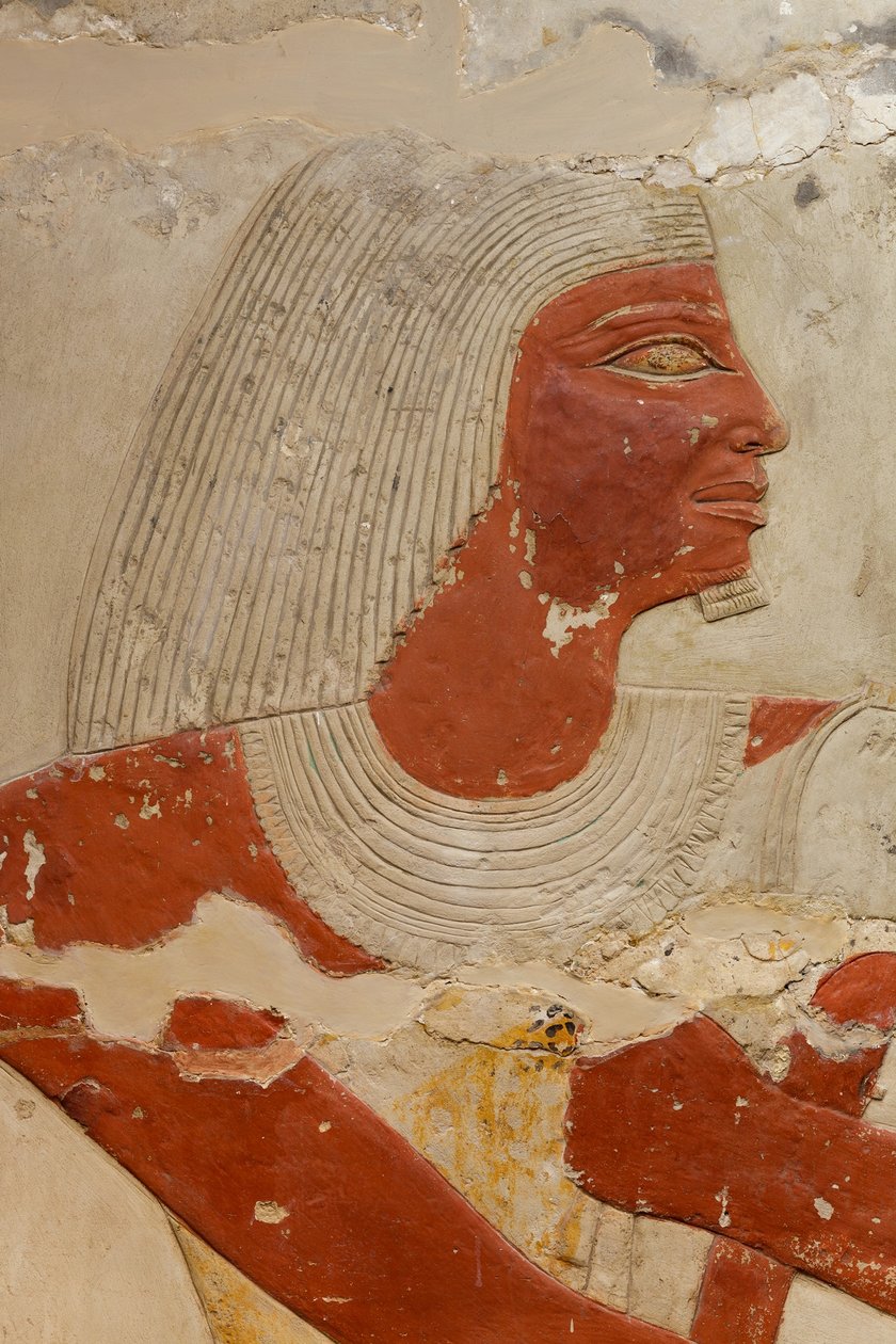 مقبرة مصطبة في بيرنب ، c.2381-2323 قبل الميلاد (الحجر الجيري والطلاء) بواسطة الأسرة الخامسة المصرية