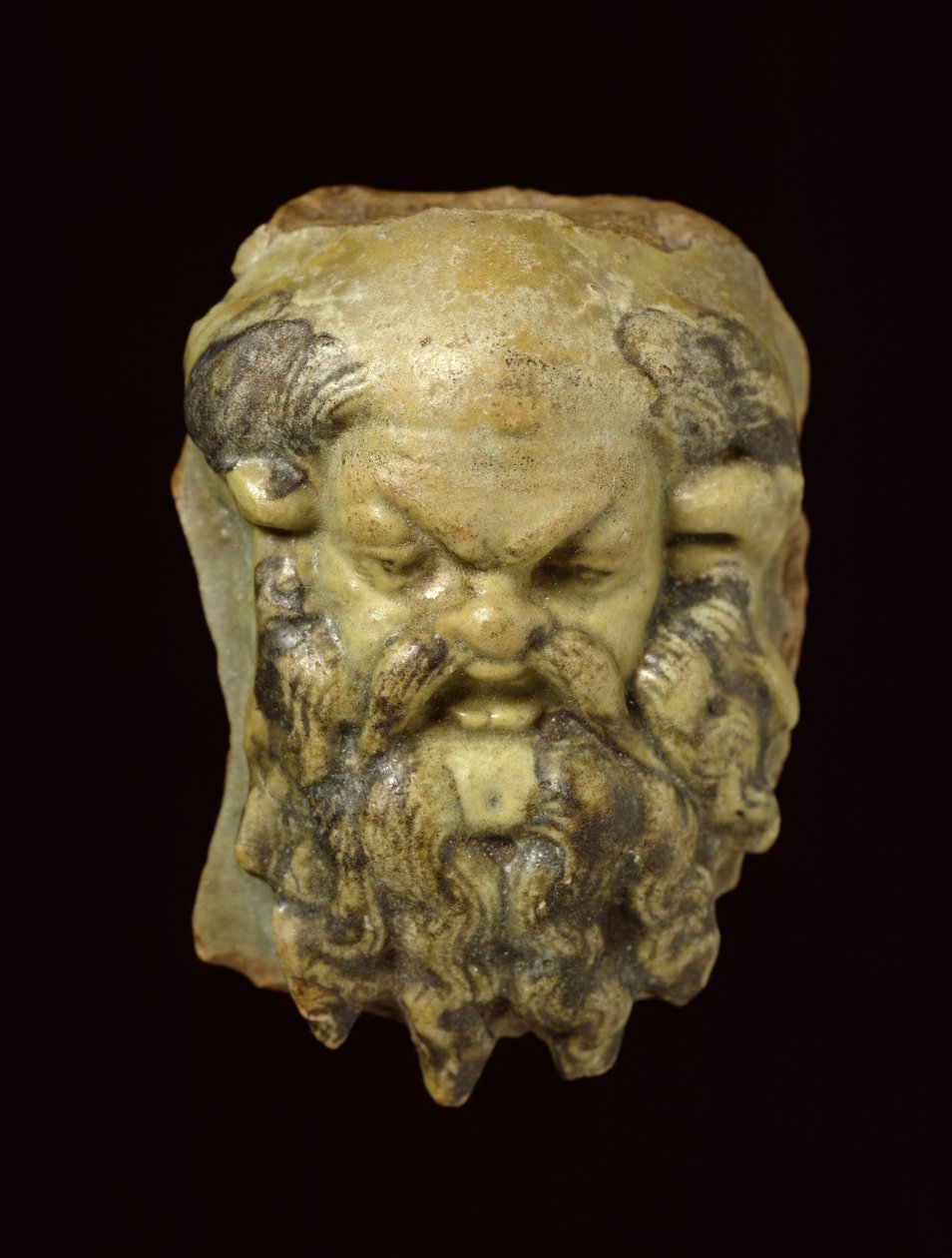 رأس Silenus من الفخار المزجج بواسطة الفترة البطلمية المصرية