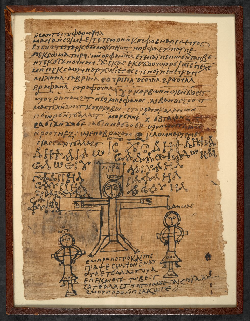 الصلب من نص سحري قبطي من القرن السادس ، أو 6796 (4) ، 475-525 م (بردية) بواسطة مصري