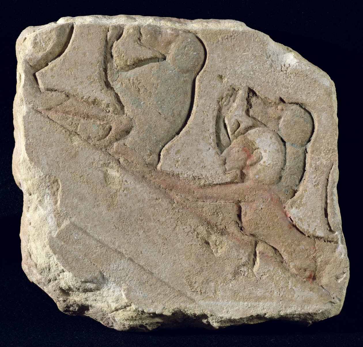Amenophis IV (Akhenaten) مع قرود البابون ، المملكة الحديثة (حجر مطلي) بواسطة الأسرة الثامنة عشر المصرية