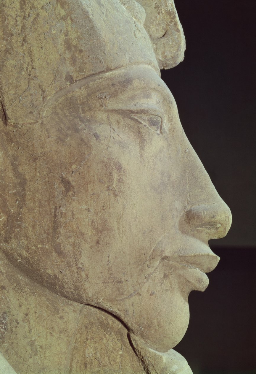 تمثال نصفي لأمنوفيس الرابع (إخناتون) (c.1364-1347 قبل الميلاد) من معبد آمون ، الكرنك ، c.1353-1337 قبل الميلاد (الحجر الرملي) (التفاصيل) بواسطة الأسرة الثامنة عشر المصرية
