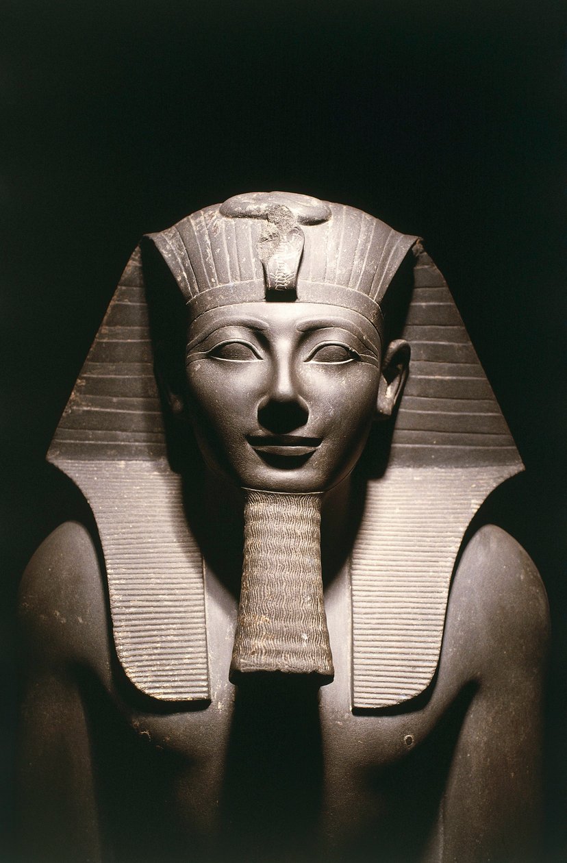 Egypt, Detail of Statue of Thutmose III (before 1479-circa 1425 B.C.), eighteenth dynasty, from the temple of Amun at Karnak in Luxor, basalt بواسطة الأسرة الثامنة عشر المصرية