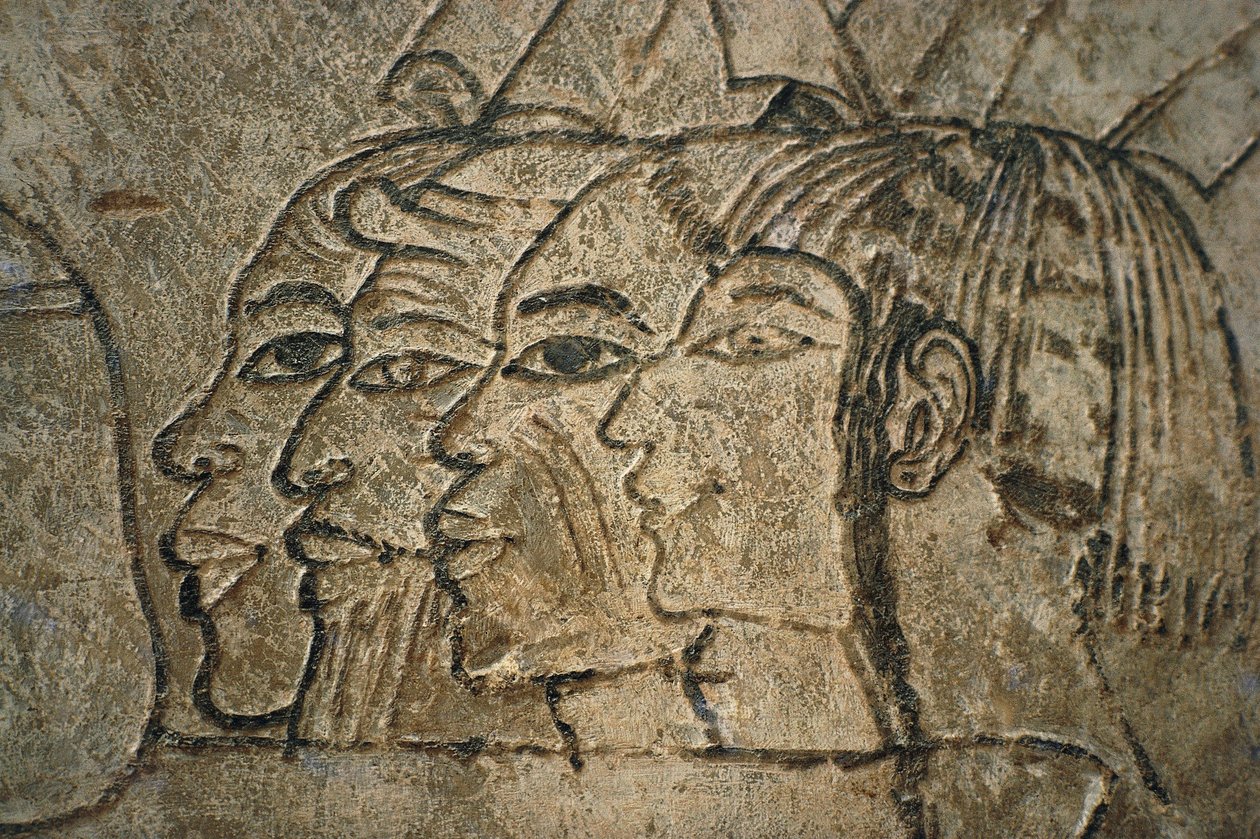 Egypt, West Thebes, Sheikh Adn el-Qurna. Tomb of Ramos. Wall drawings بواسطة الأسرة الثامنة عشر المصرية