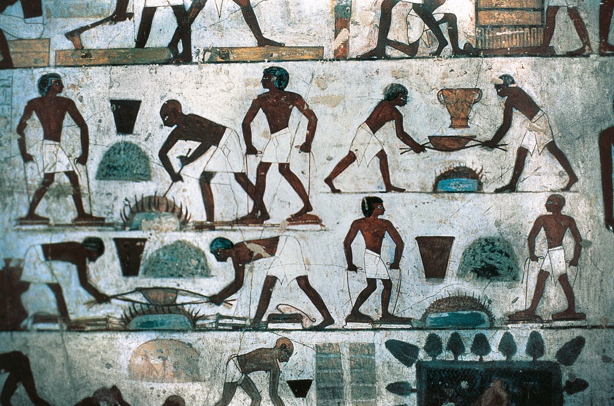 عمليات المسبك ، الجدار الجنوبي لمقبرة رخمير ، المملكة الحديثة (الرسم على الحائط) بواسطة الأسرة الثامنة عشر المصرية