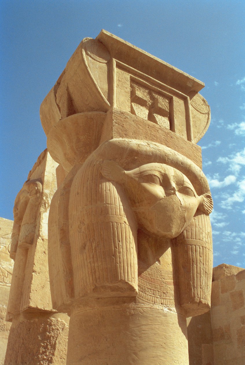 عمود برأس حتحور ، من كنيسة حتحور ، معبد حتشبسوت ، المملكة الحديثة ، c.1552-1296 قبل الميلاد بواسطة الأسرة الثامنة عشر المصرية
