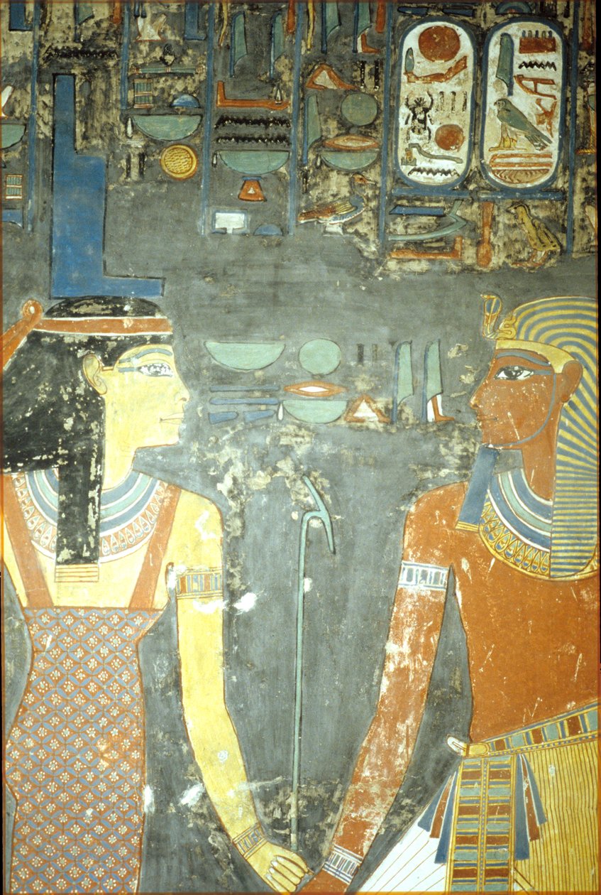حورمحب وإيزيس ، من مقبرة حورمحب (حوالي 1323-1295 قبل الميلاد) المملكة الحديثة (رسم جداري) بواسطة الأسرة الثامنة عشر المصرية