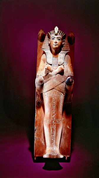 صورة الملك على سريره الجنائزي ، من مقبرة توت عنخ آمون (1370-52 قبل الميلاد) المملكة الحديثة (الخشب) (انظر أيضًا 149292) بواسطة الأسرة الثامنة عشر المصرية