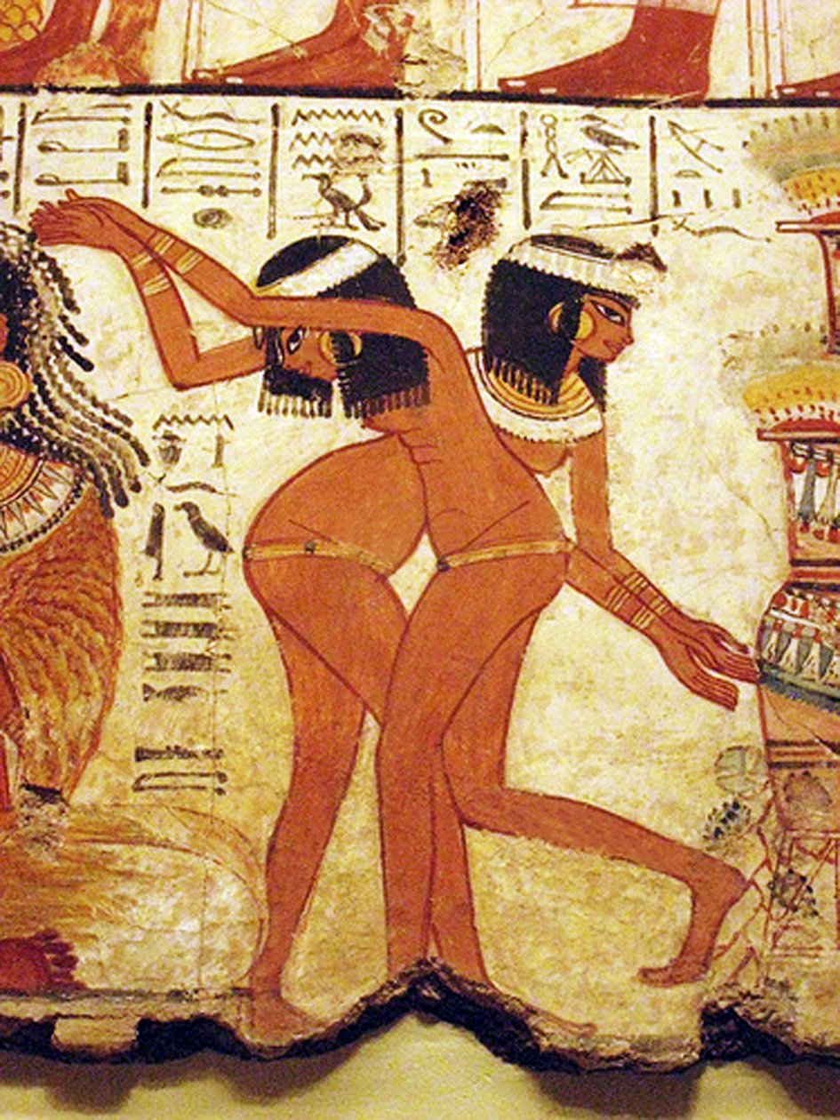 جدارية معبد لفتاتين ترقصان، مصر (جدارية) بواسطة الأسرة الثامنة عشر المصرية