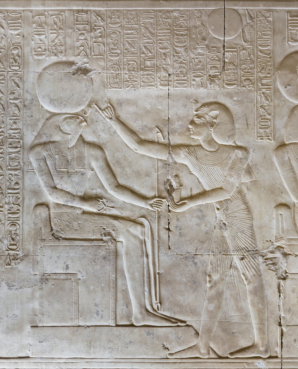 Basrelief ، معبد سيتي الأول ، أبيدوس ، مصر بواسطة الأسرة المصرية التاسعة عشرة