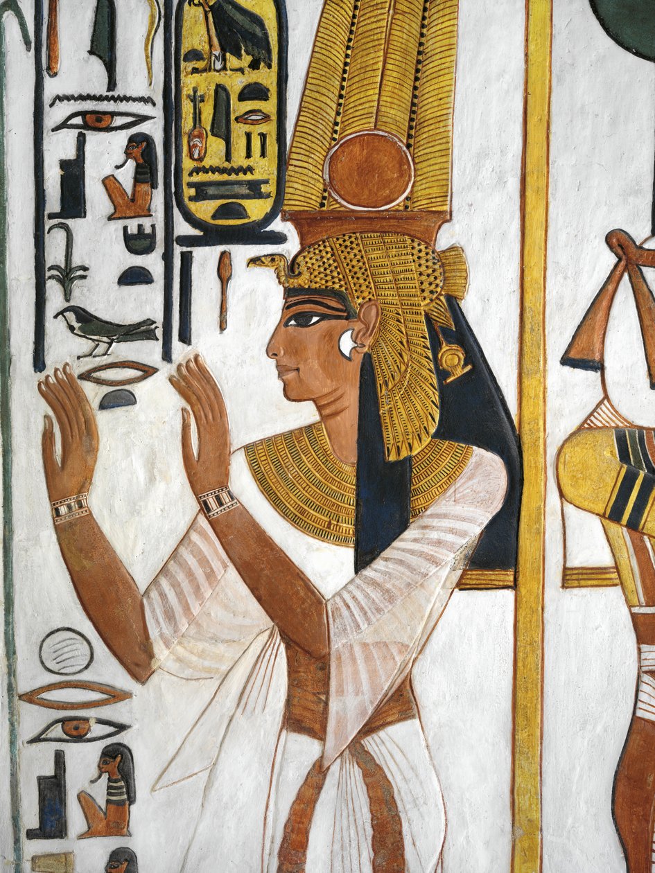 Egypt, Thebes, Luxor, Valley of the Queens, Tomb of Nefertari, Annex to antechamber, Mural paintings, Queen بواسطة الأسرة المصرية التاسعة عشرة