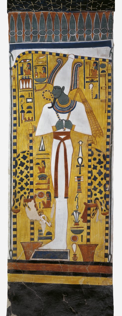 Egypt, Thebes, Luxor, Valley of the Queens, Tomb of Nefertari, mural painting of Osiris in Burial chamber from 19th dynasty بواسطة الأسرة المصرية التاسعة عشرة