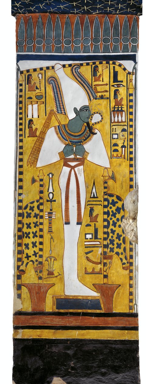 Egypt, Thebes, Luxor, Valley of the Queens, Tomb of Nefertari, mural painting of Osiris in Burial chamber from 19th dynasty بواسطة الأسرة المصرية التاسعة عشرة