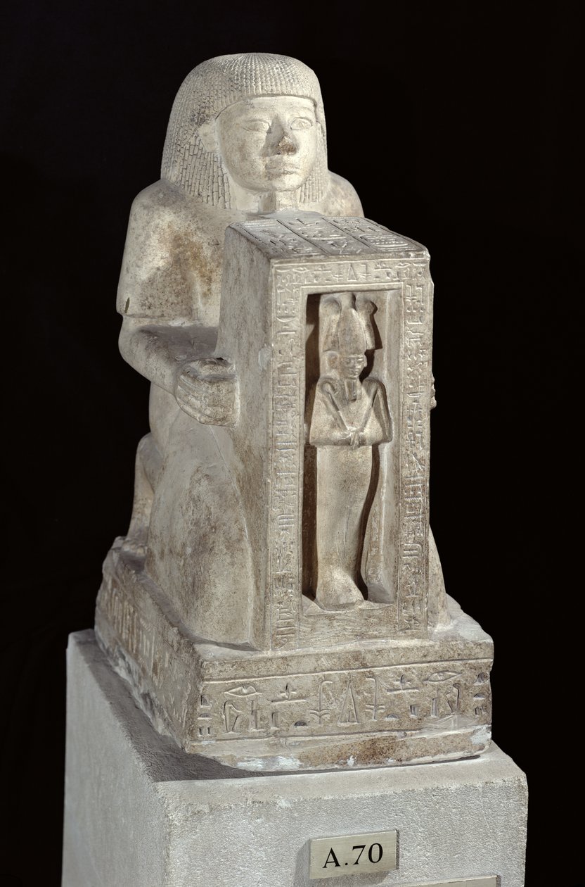 تمثال ناؤوروس للكاتب الملكي سيتي مع أوزوريس في ناووس ، المملكة الحديثة ، ج 1279-1213 قبل الميلاد (الحجر الجيري) بواسطة الأسرة المصرية التاسعة عشرة