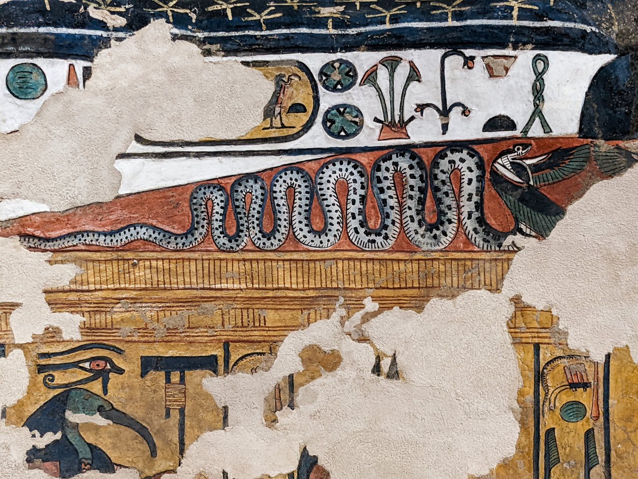 لوحة لمقبرة الكوبرا المجنحة الملكة نفرتاري (لوحة جدارية) بواسطة الأسرة المصرية التاسعة عشرة