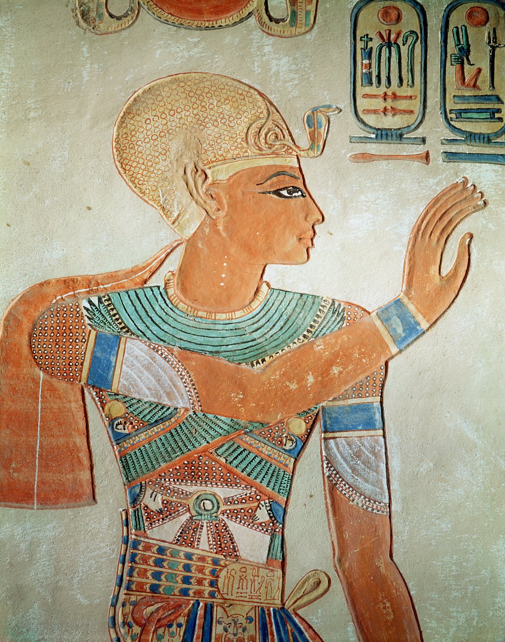 صورة لرمسيس الثالث (c.1184-1153 قبل الميلاد) من مقبرة آمون هير خشيف ، المملكة الحديثة (رسم جداري) بواسطة الأسرة المصرية التاسعة عشرة
